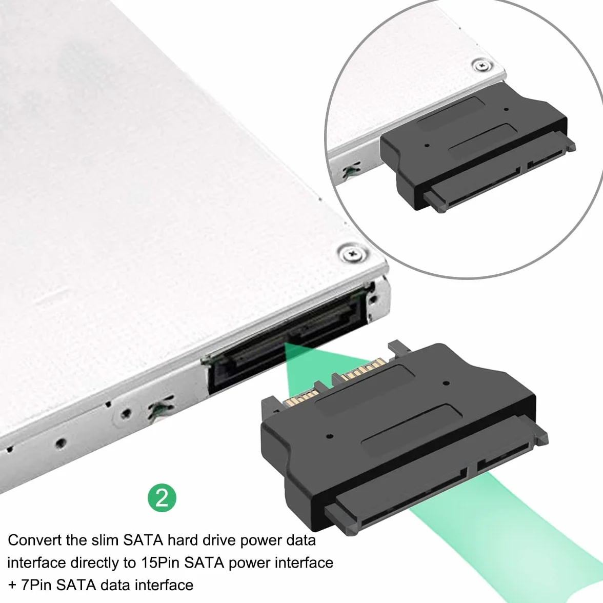 Adapter SATA to Slim 22Pin Female 13Pin męski Konwerter do 2,5" HDD