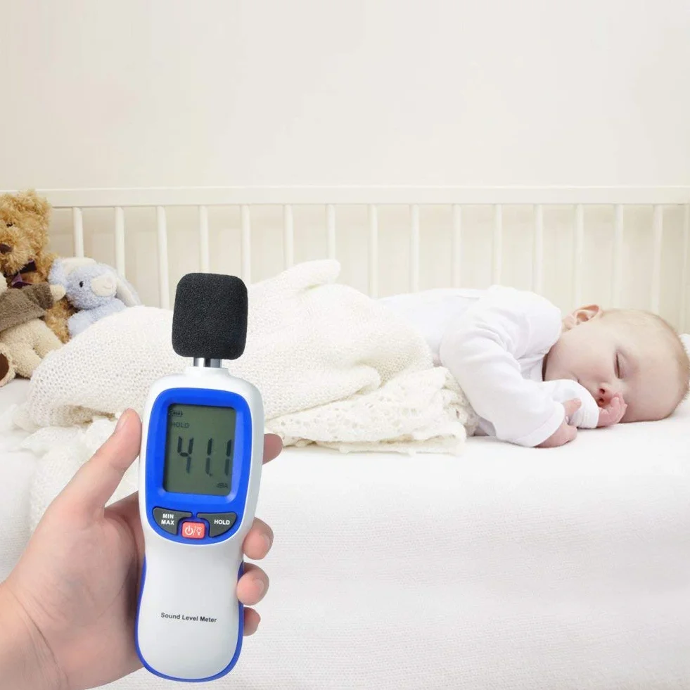 Ejoyous poziom dźwięku, przenośny cyfrowy miernik Decybel Pomiar hałasu audio 30-130dBA, MA do kontroli jakości dźwięku