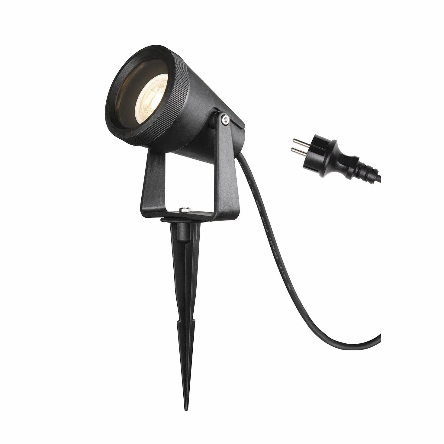 SLV Lampa wbijana w grunt SAMRINA SP single QPAR51 / lampa zewnętrzna do oświetlania ogrodu, tarasu, roślin, ścieżek, oczek wodnych, lampa zewnętrzna LED, reflektor zewnętrzny / GU10 IP65 7W czarna