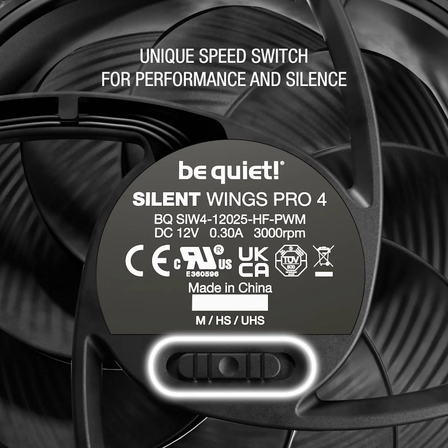 be quiet! Silent Wings Pro 4 140 mm PWM Wentylator, Speed Switch