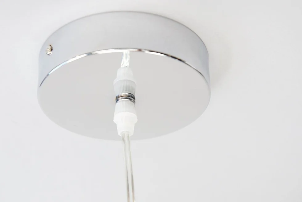 Lampa wisząca Circulo 3-punktowa biała z 3 żarówkami LED / Ø 40 cm / metal chromowany/abażur z materiału (lampa wisząca, lampa sufitowa, lampa wisząca)
