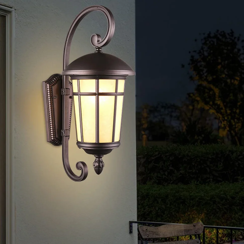 Zewnętrzna lampa ścienna z latarnią, zewnętrzne kinkiety ścienne, tradycyjne oświetlenie zewnętrzne autokarowe, wodoodporna oprawa ganku, uchwyt ścienny, lampa ścienna do drzwi patio, terra