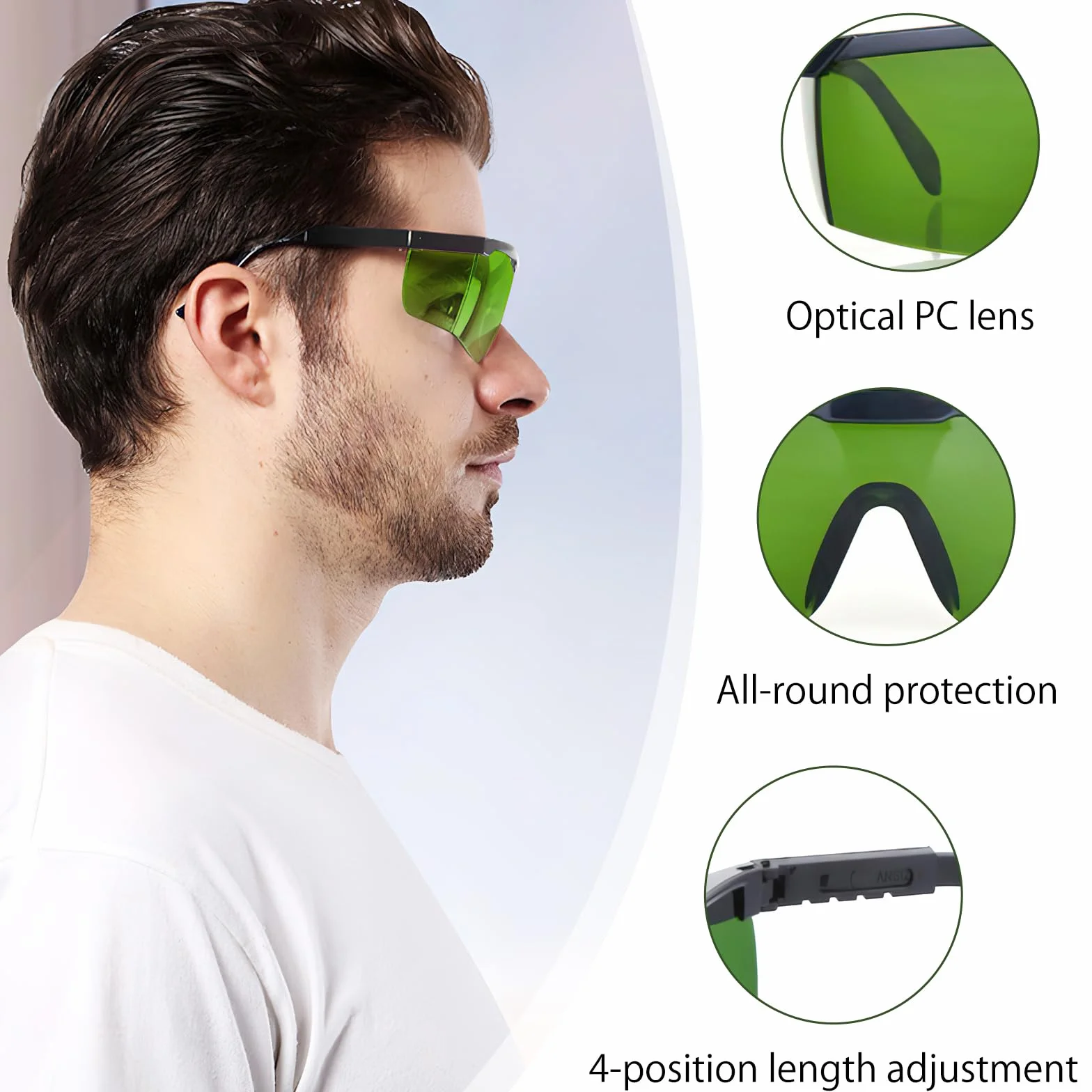 HENGBIRD Laserowe okulary ochronne IPL, 200-2000 nm, okulary ochronne na podczerwień, laserowe soczewki ochronne, IPL, IPL, okulary ochronne laserowe dla mężczyzn i kobiet