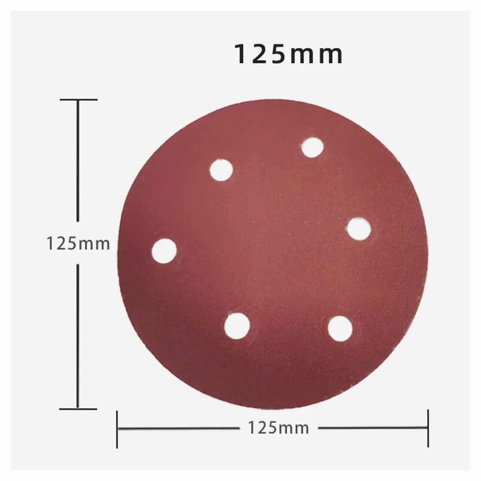 Krążki ścierne, 100 sztuk 5-calowych 6-otworowych okrągłych krążków ściernych o średnicy 125 mm, gradacja 60-1200, rzep(120 grit 100pcs)