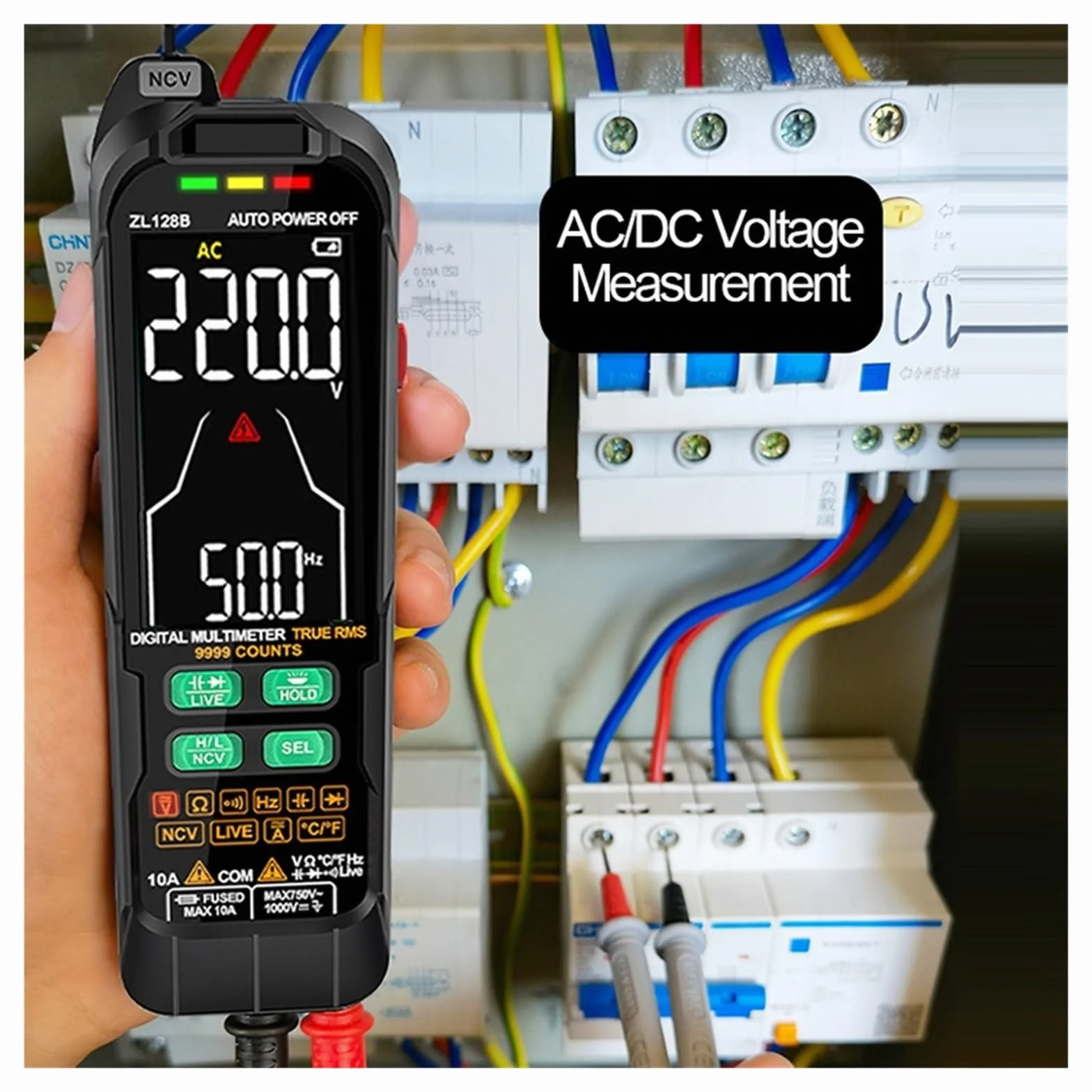 USB Charge Cyfrowy Multimetr Auto Zakres Prądu AC DC Wykrywacz Napięcia Pióro True Pojemność Temp Inteligentny Tester Szybko Dokładnie Łatwy Odczyt(ZL128B)