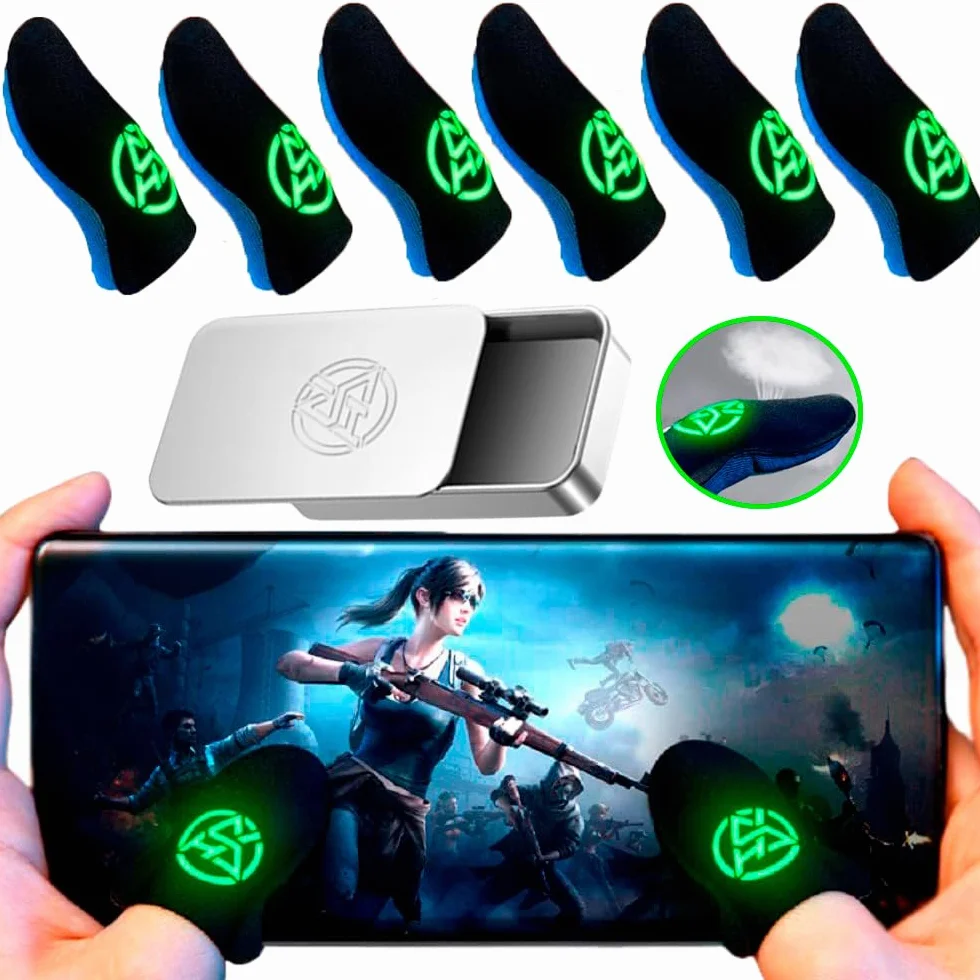 Naparstki do gier fluorescencyjne świecące w ciemności 4 lata ochraniacz na palec Gaming Finger Sleeve