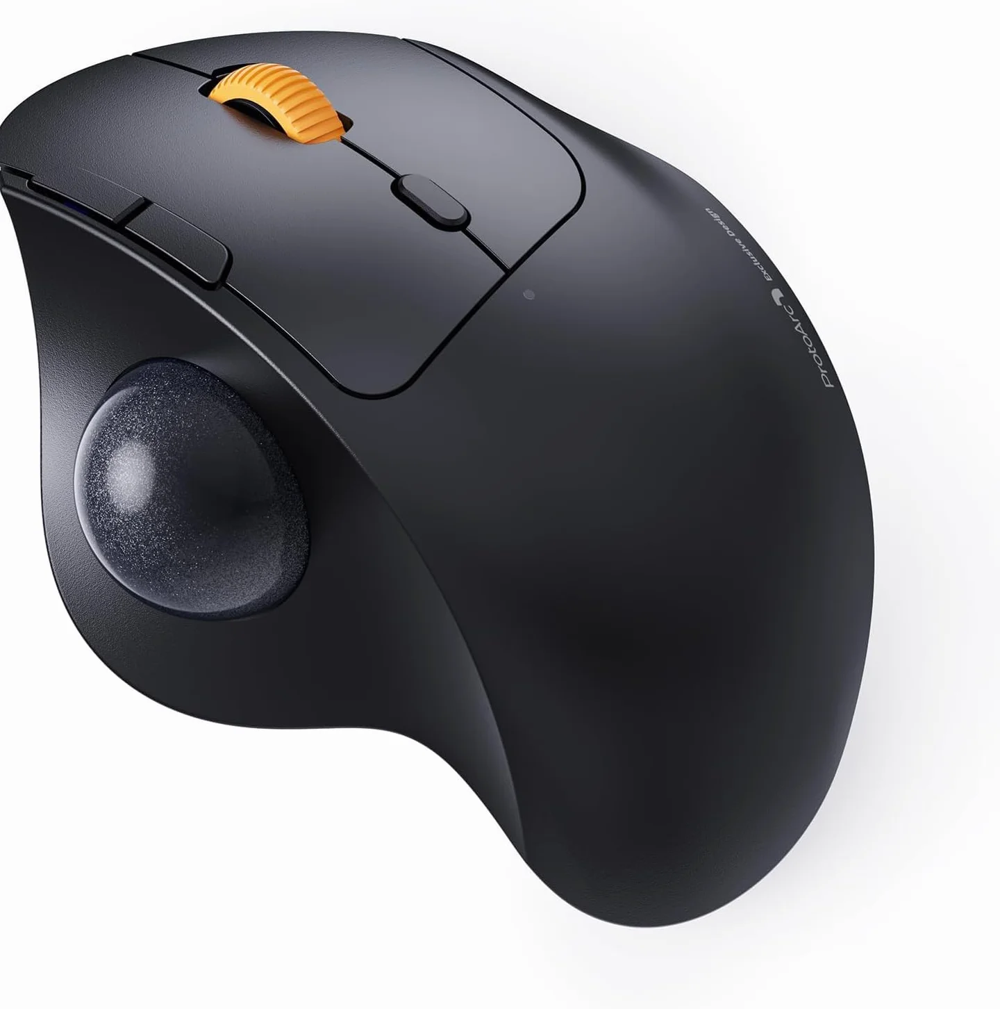 ProtoArc EM04 Bezprzewodowa mysz Trackball, ergonomiczna mysz kulkowa Bluetooth, ładowalna mysz komputerowa, laptop, 3 połączenia urządzeń, kompatybilna z PC, iPad, Mac, Windows, czarna kula