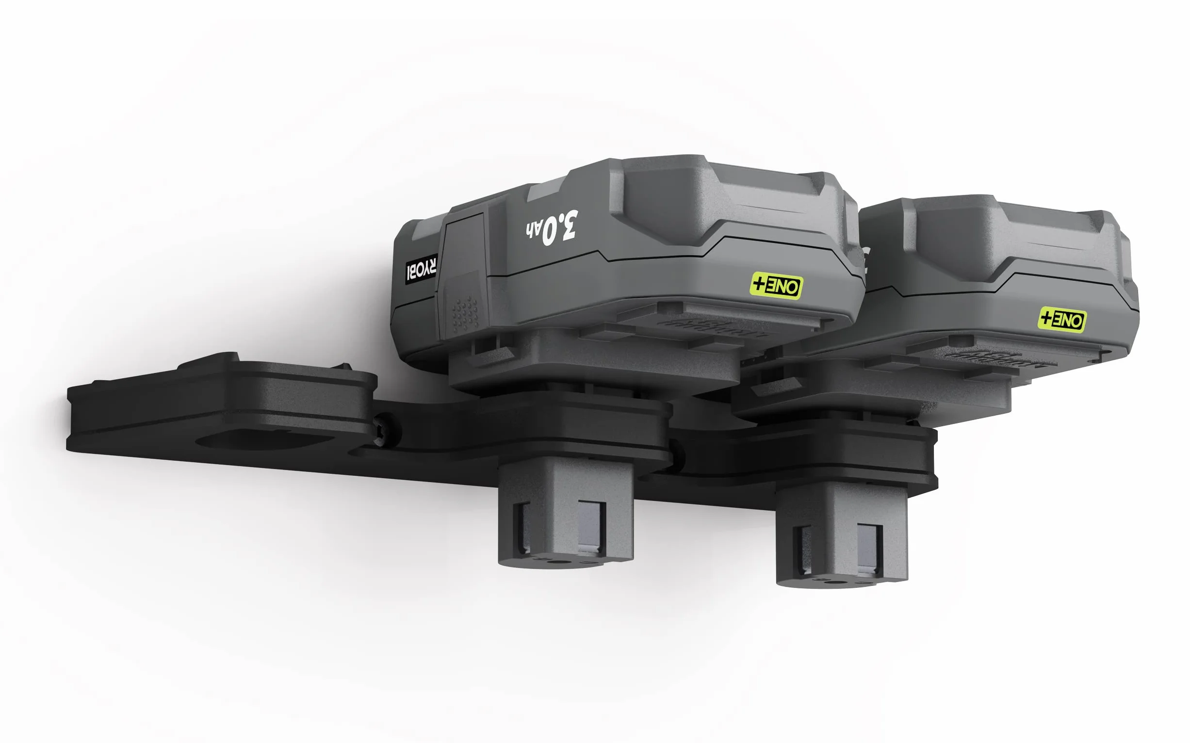 NewGround Designs Uchwyt ścienny do akumulatora pasuje do akumulatorów Ryobi 18 V One+, uchwyt akumulatorowy, uchwyt ścienny odpowiedni do 3 akumulatorów