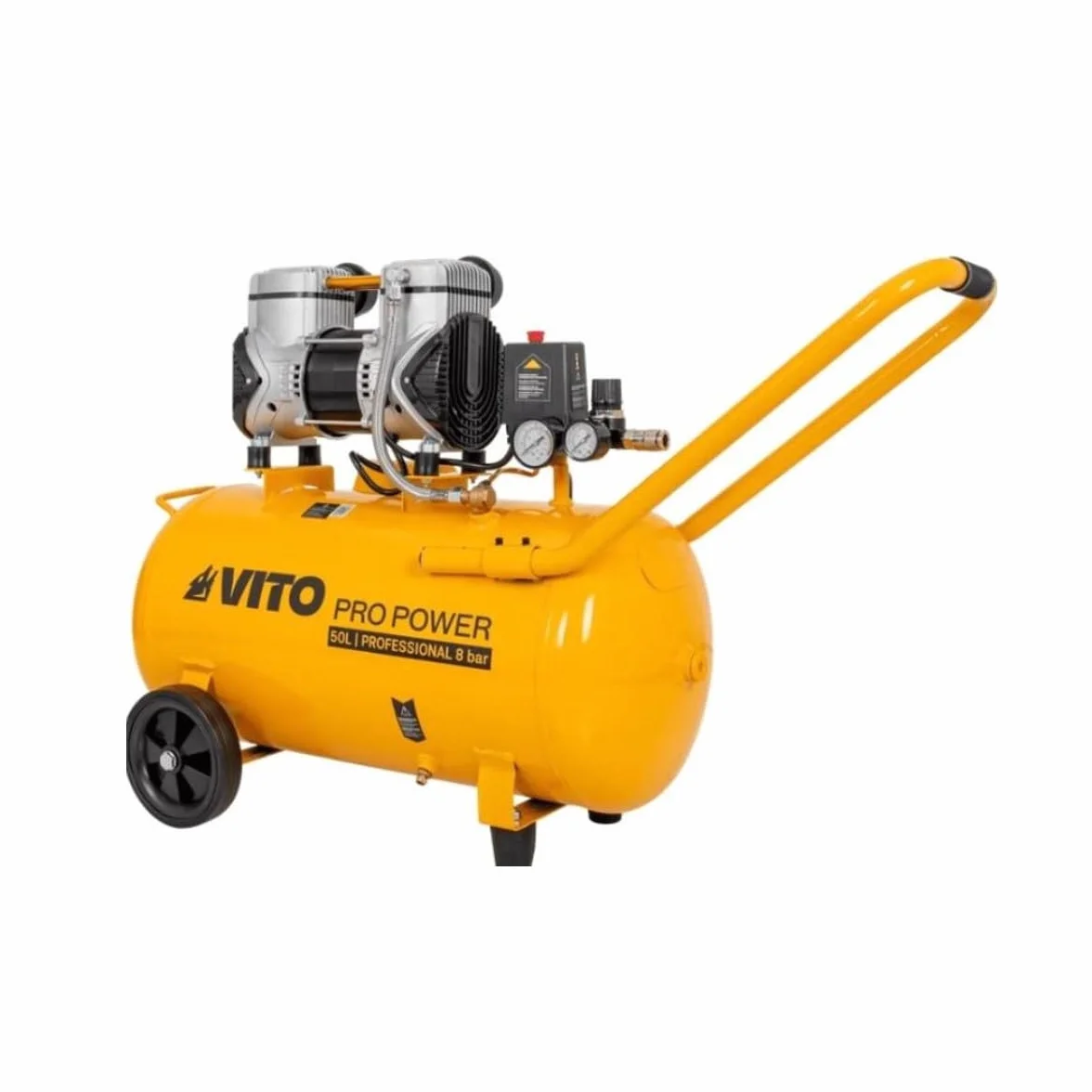 VITO Cicha sprężarka powietrza 50L 8 bar 2 KW 1,5 kW 115 Psi 236 l/min (bez oleju