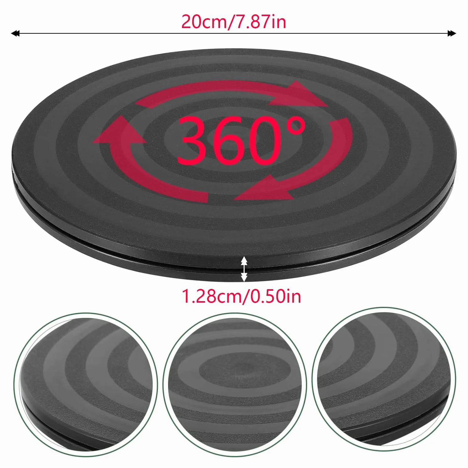 2 szt. Obrotowy stojak o 360° z łożyskami kulkowymi, obrotowa podstawa do telewizora, 20 cm, talerz obrotowy, rośliny doniczkowe, głośniki, laptopy, monitory, przedmioty rzemieślnicze