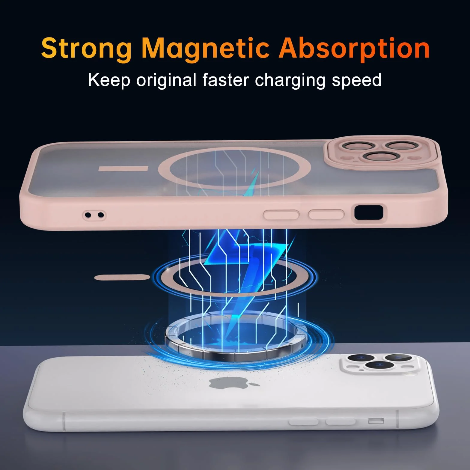 Nupcknn Etui magnetyczne do iPhone 14 Pro, z Magsafe (najwyższa ochrona wojskowa i siła magnetyczna), etui na telefon komórkowy do iPhone 14 Pro, przezroczyste, matowe, cienkie, odporne na uderzenia