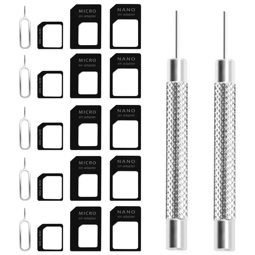 Adapter kart SIM Nano 4 w 1, zestaw 5 sztuk, Micro do Regular z ekstraktorem