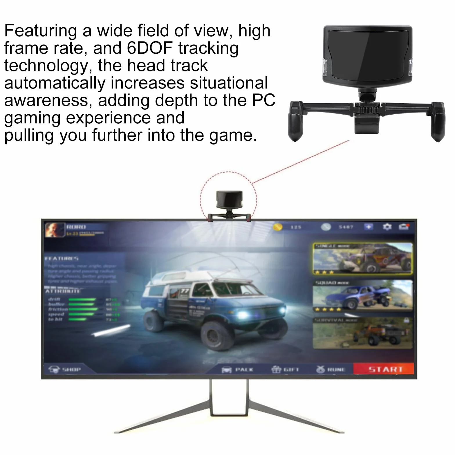 QIC Head View Tracker do TrackNP 5 6DOF Profesjonalny optyczny system śledzenia postawy głowy, kontroler gier