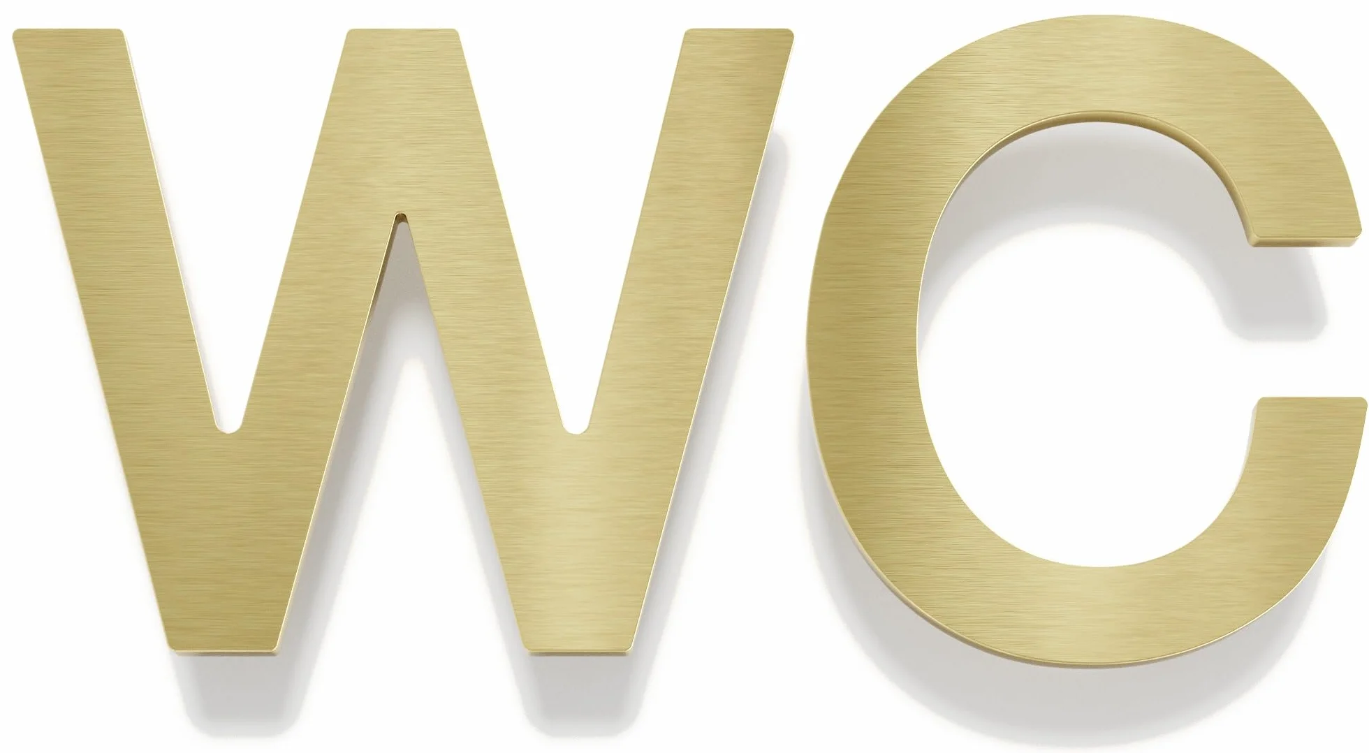 Mosiężna tabliczka WC – samoprzylepna i łatwa w pielęgnacji – designerska tabliczka WC SW-01-M