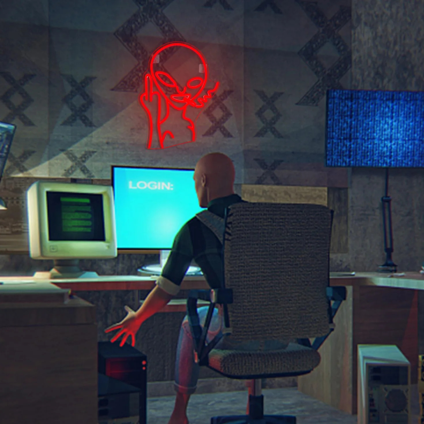 Oznakowanie Alien Neon Światła do dekoracji ścian, USB Dekoracyjne Led Neon znaki Novel Red Alien Neon znaki dla domu Pokój Dzieci Bar Klub Sypialnia Party