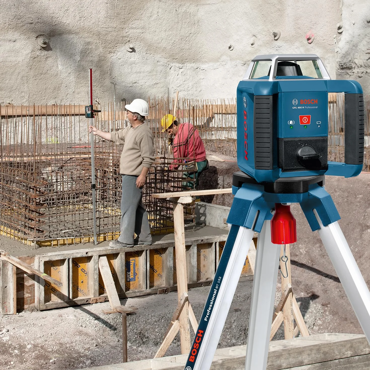 Bosch Professional Laser obrotowy GRL 400 H (jeden przycisk obsługowy, zasięg pracy: do 400 m (średnica), walizka)