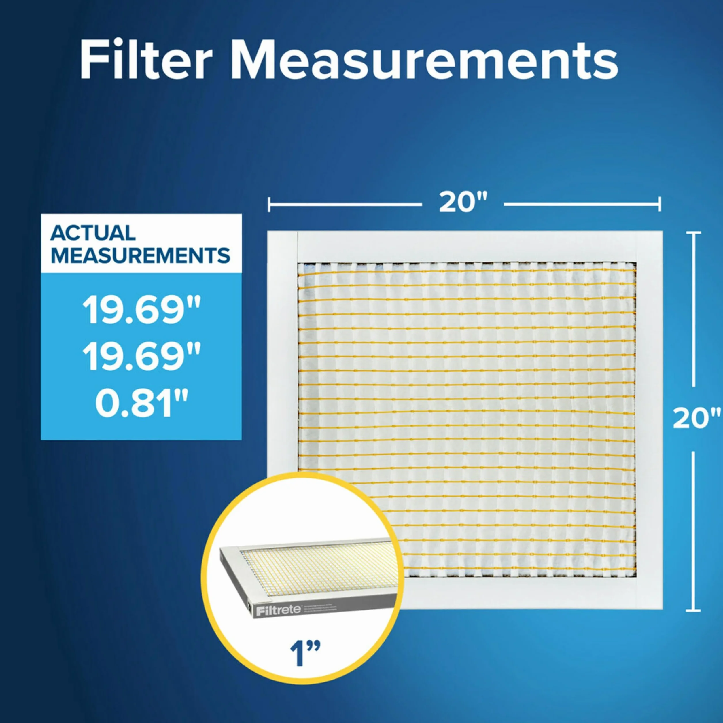 Filtrete Filtr powietrza, 20 x 20 x 1, MPR 300, MERV 5, Clean Living Basic Dust 3-miesięczne plisowane filtry powietrza 1-calowe, 6 filtrów