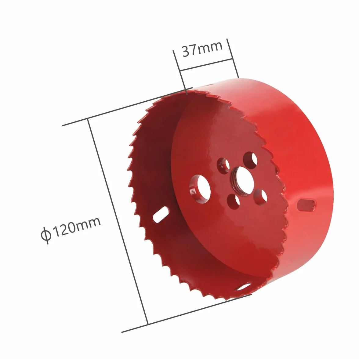 flintronic Zestaw otwornic, otwornica 120 mm, bimetal, 1 wiertło, 1 sprężyna mechaniczna, 1 klucz sześciokątny, otwornica do aluminium, drewna, płyty PCW i płyty z tworzywa sztucznego gwint 1/4
