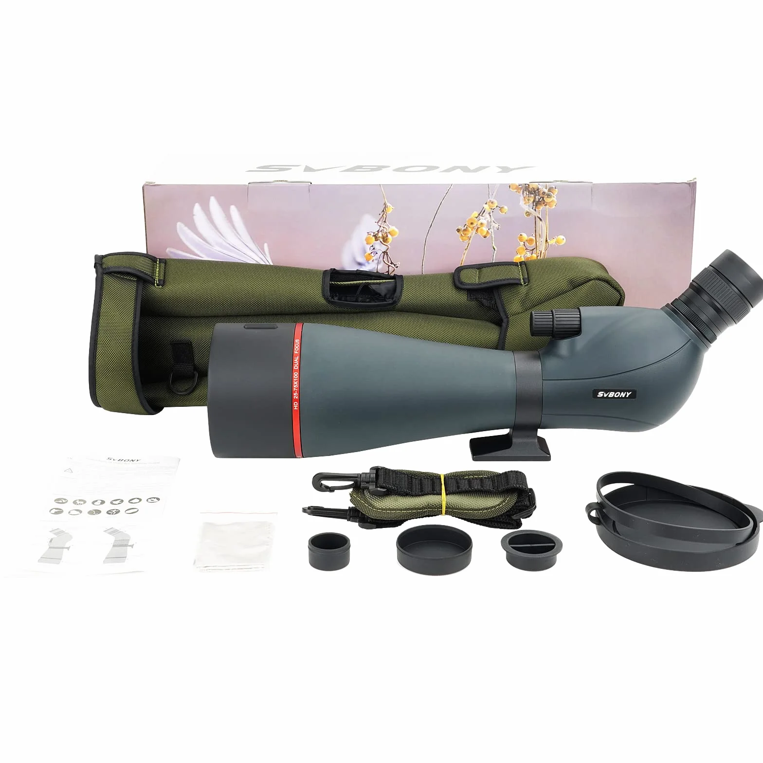 Svbony SV406 Luneta Dual Focus 20-75x100 HD Wodoodporna Do Obserwacji Ptaków