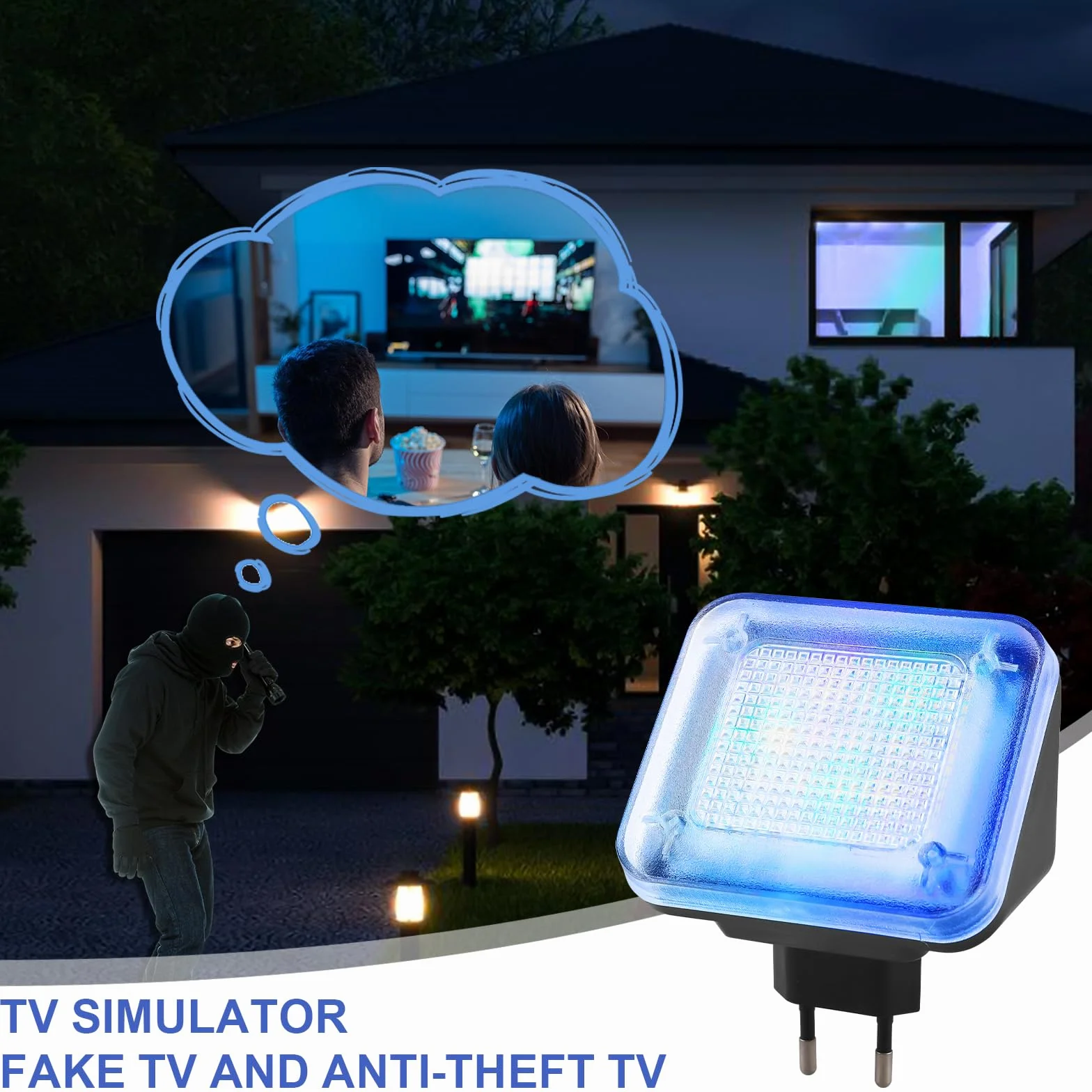 Symulator TV LED, 24 diody LED, 3 programy do wyboru, ochrona przed włamaniem, fałszywy telewizor poprzez symulację światła, wysokie bezpieczeństwo