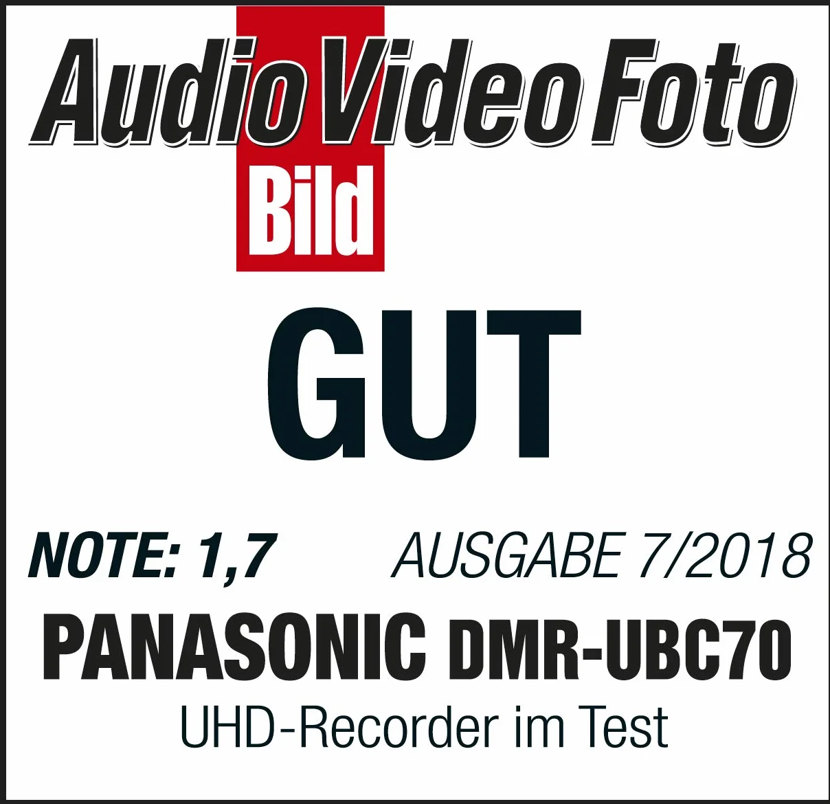 Panasonic DMR-UBC70EGK Ultra HD Nagrywarka Blu-ray 500 GB