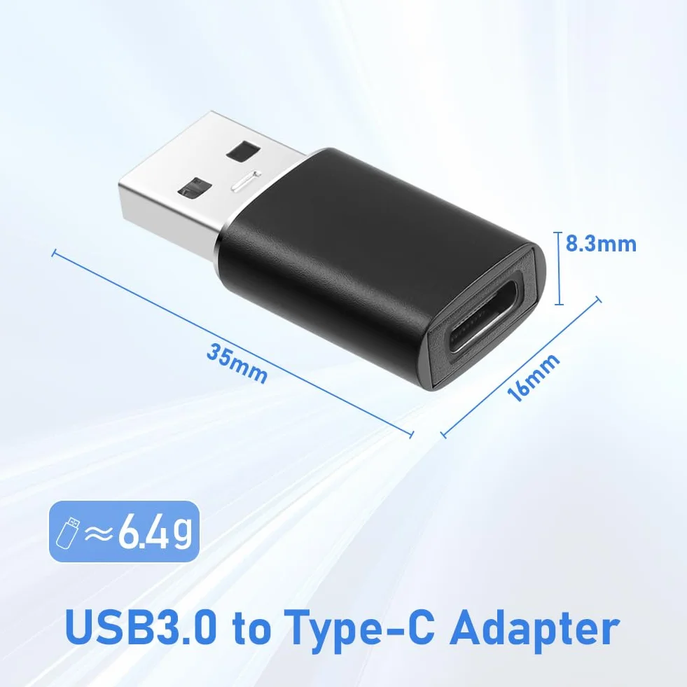 OFFCUP Adapter USB na USB C, konwerter kabla USB C żeński na USB A męski do Apple Watch, iPhone, Samsung Galaxy