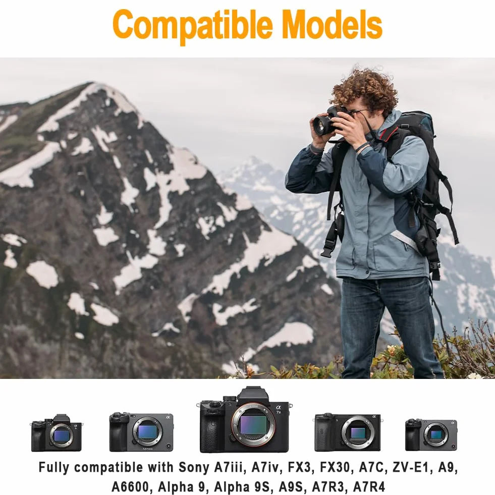 AXFEE NP-FZ100 Bateria i Ładowarka z Trzema Gniazdami LCD Do Sony A7iii A7iv A7C FX3 FX30 A9 A6600 A6700 ZV-E1 ZV-E10ii