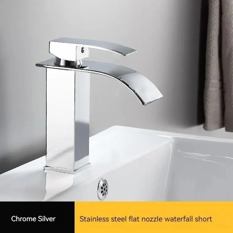 Jednootworowa bateria umywalkowa, nowoczesna bateria łazienkowa z regulacją wody zimnej i ciepłej, wykończenie w chromie, elegancka modernizacja toaletki, łatwa w montażu i konserwacji, odpowiednia
