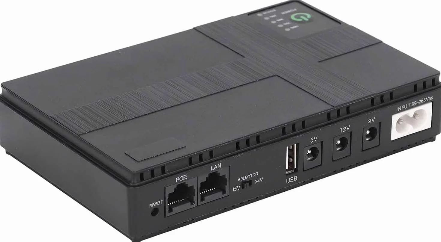 Mini UPS Battery Backup 10400mAh 18Wh DC 12V 9V 5V 2A do routera