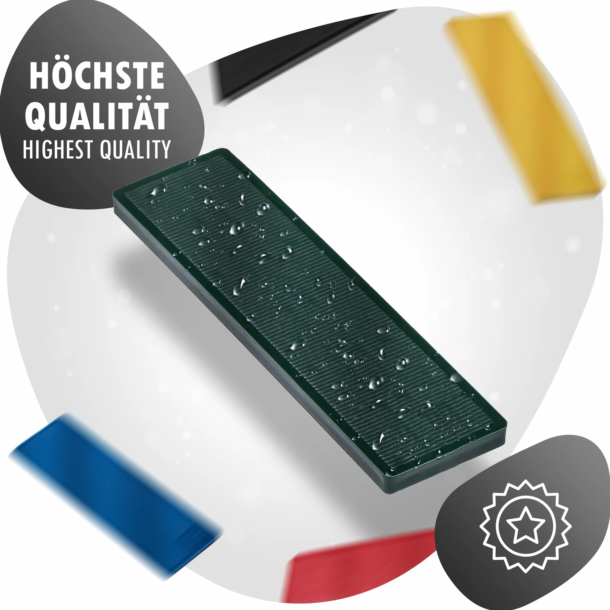 INTAKO - Podkładki Dystansowe Plastikowe - Zestaw MIX 50 sztuk - 30 x 100 mm - Kliny Montażowe Wyrównujące Do Okien Szklenia Drzwi - 10 Sztuk z Każdej Grubości