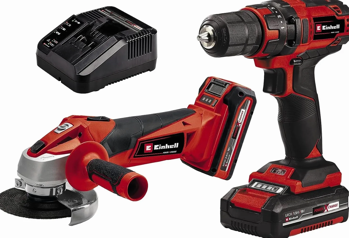 Einhell Tc-Tk 18 Power X-Change Zestaw Narzędzi, Czerwony/Czarny, 30.6 x 23.6 x 22.4 cm; 3.6 kg