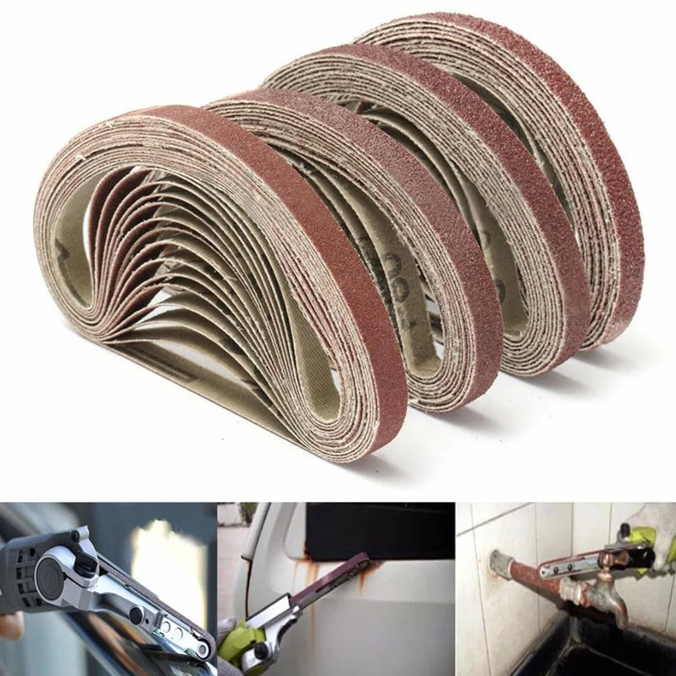 50 sztuk Zestaw do szlifowania do pilników ściernych 10x330mm Akcesoria do obróbki drewna i metalu, tlenek glinu, 120