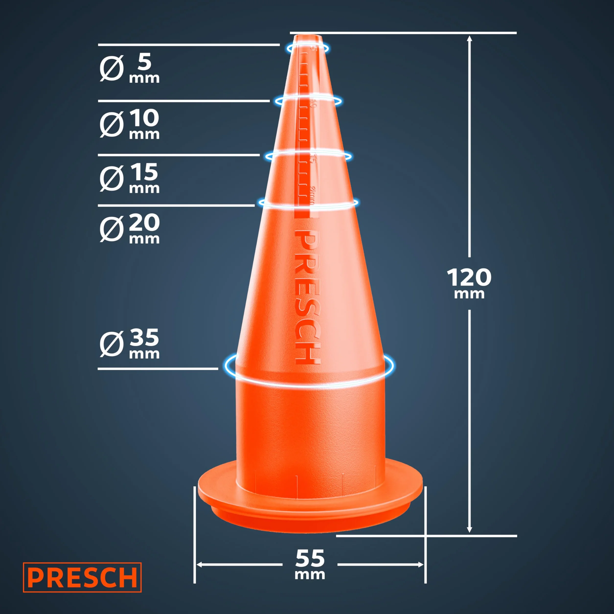 Presch Wyciskacz do folii 600 ml z 2 dyszami – Przełączane przełożenia 24:1 i 12:1 do wszystkich uszczelniaczy i klejów (akryl, silikon, PU) – Obrotowy cylinder 360° z antypoślizgowym uchwytem