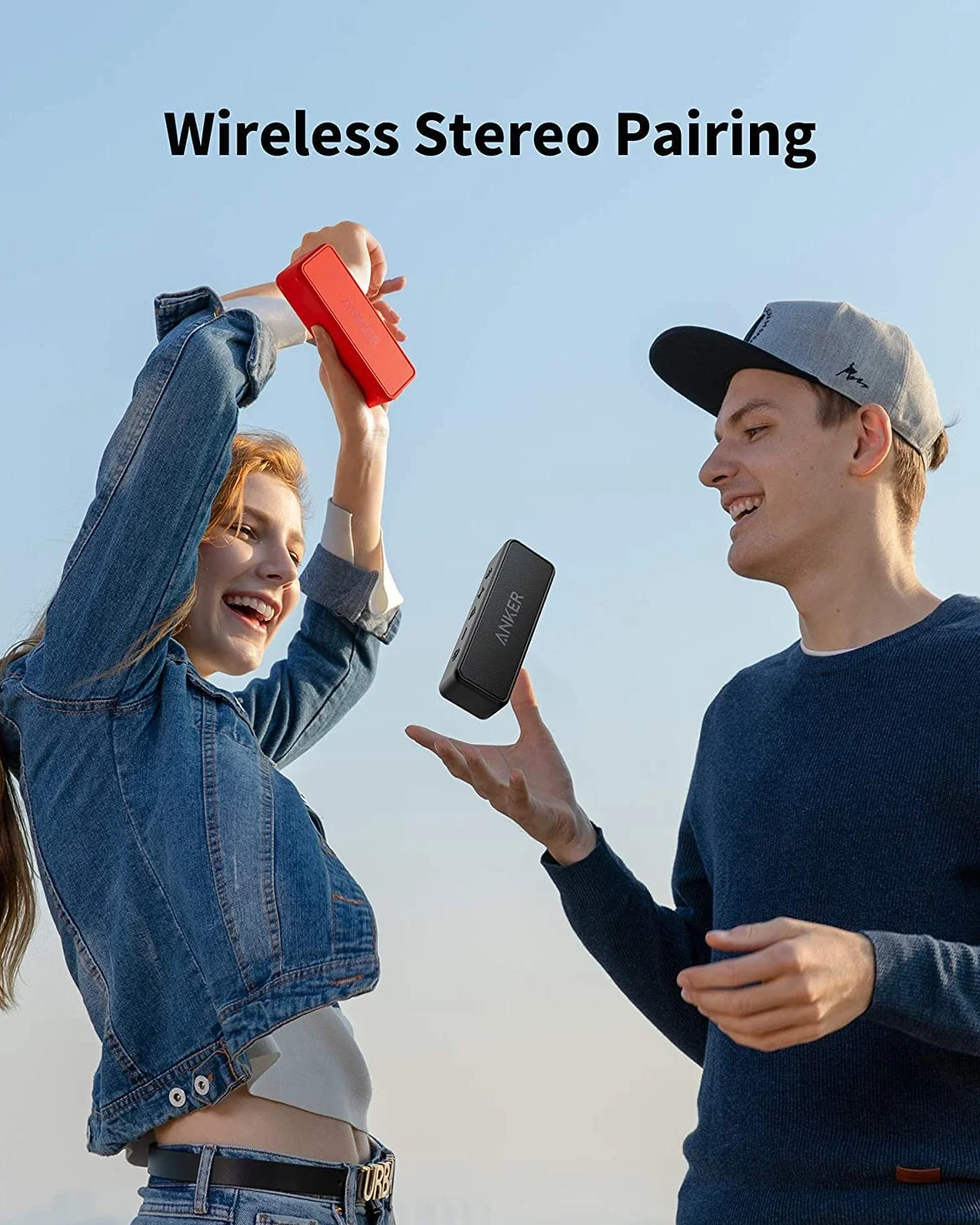 SoundCore 2 Anker głośnik Bluetooth(odnowiona), ogromny z dwoma przetwornikami basowymi, akumulator 24 h, ulepszona ochrona przed wodą IPX7, bezprzewodowy, do iPhone'a, Galaxy itd.