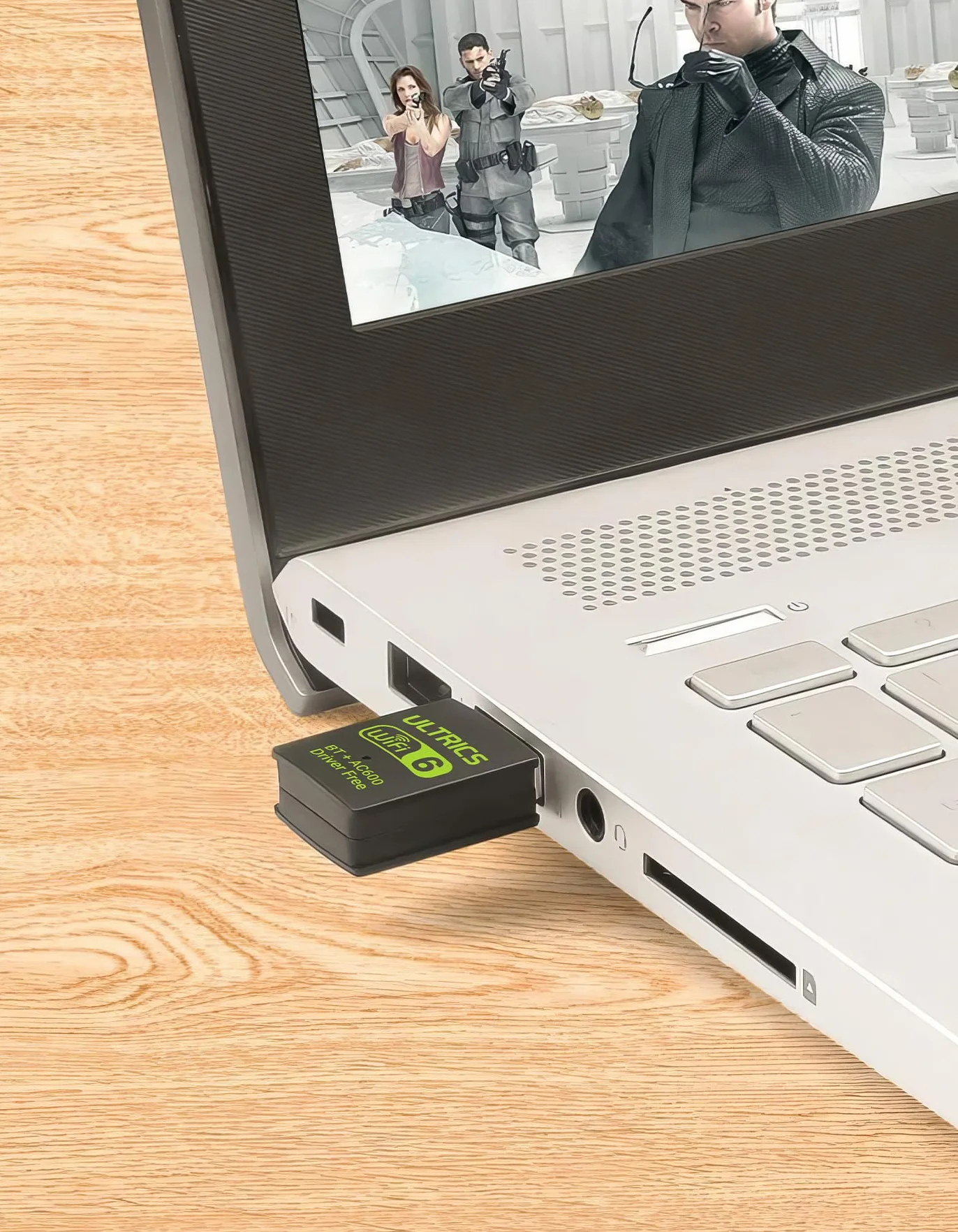 ULTRICS Adapter Bluetooth WiFi USB 5GHz/2.4GHz Dwuzakresowy Bezprzewodowy 600 Mb/s Odbiornik Sieci Mini Klucz Sprzętowy