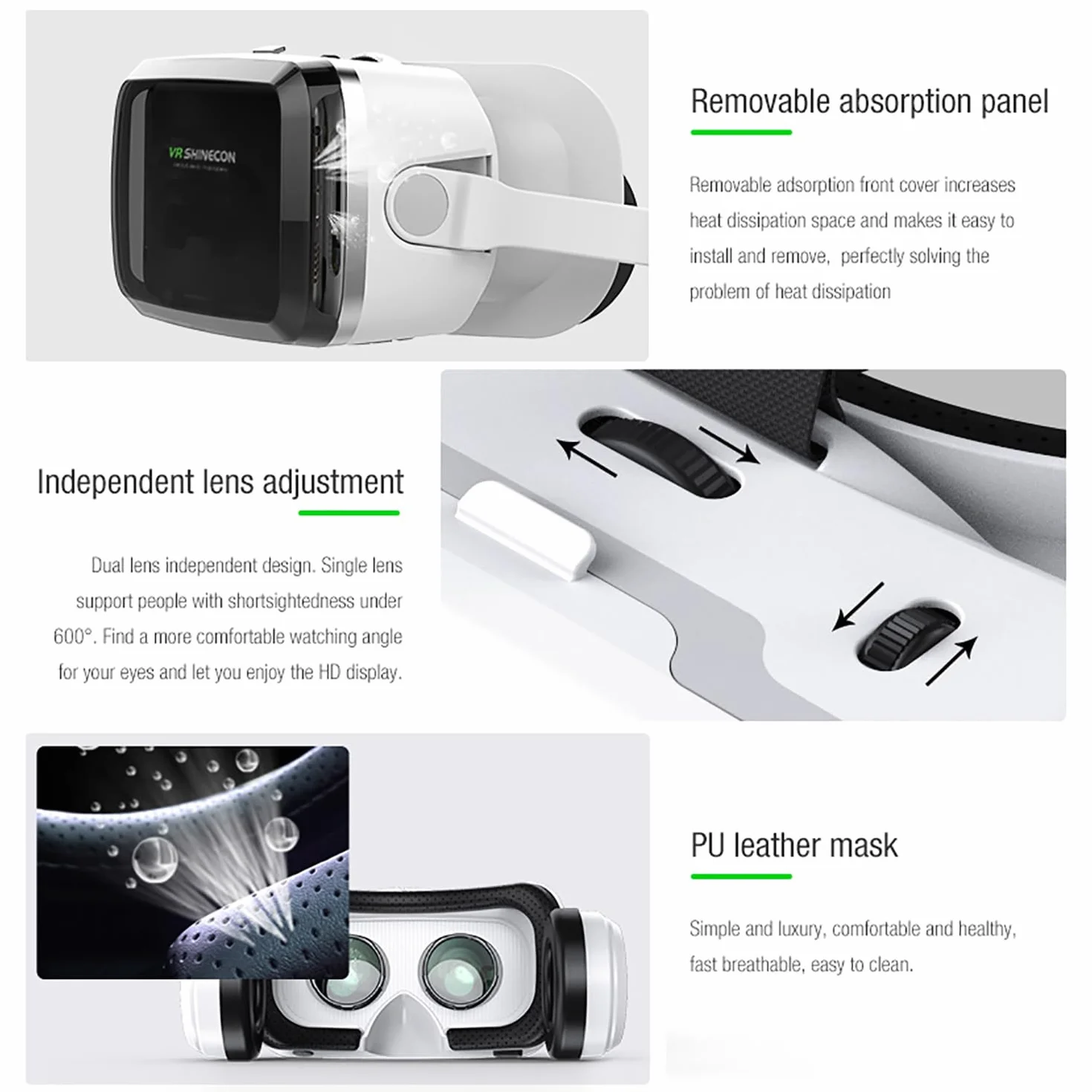 LONGLU Zestaw słuchawkowy 3D do wirtualnej rzeczywistości kompatybilny z iPhone 16 15 Pro Max Mini X R 12 11, Samsung 4,7-6,7", Android
