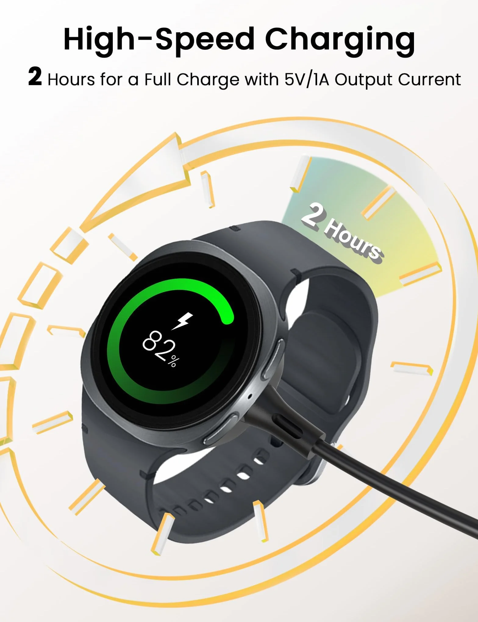 Sinoacc Ładowarka kompatybilna z Samsung Galaxy Watch 8 / 7 / Ultra/6/6 Classic / 5/5 Pro/4/4 Classic / 3 / Active 2/1, Galaxy Watch, kabel do ładowania, magnetyczny kabel USB