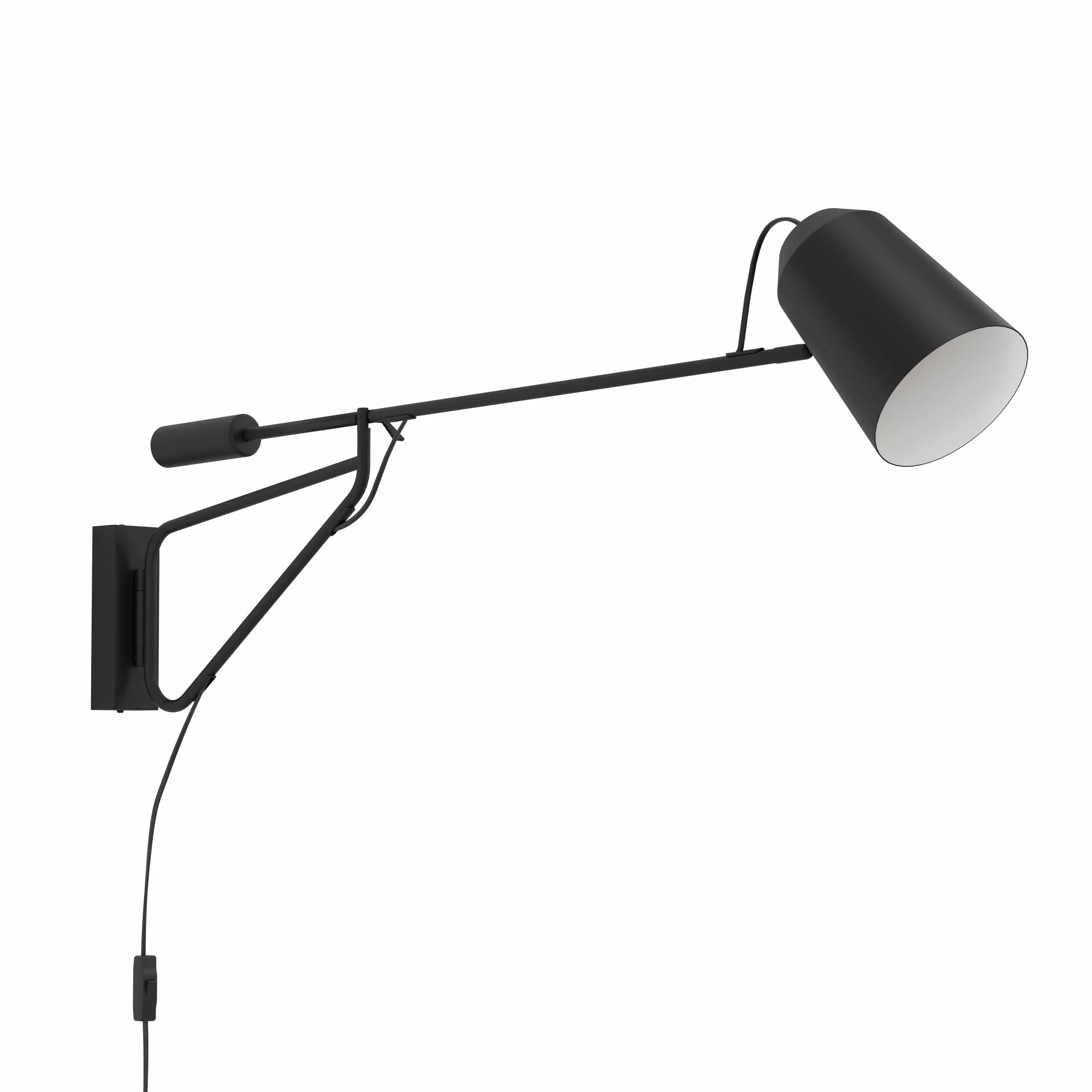 EGLO lampa ścienna wewnętrzna Loreto 1, elastyczna lampka z obrotowym ramieniem, oświetlenie do czytania z metalu w kolorze czarnym i białym, lampa do salonu i sypialni, oprawka E27