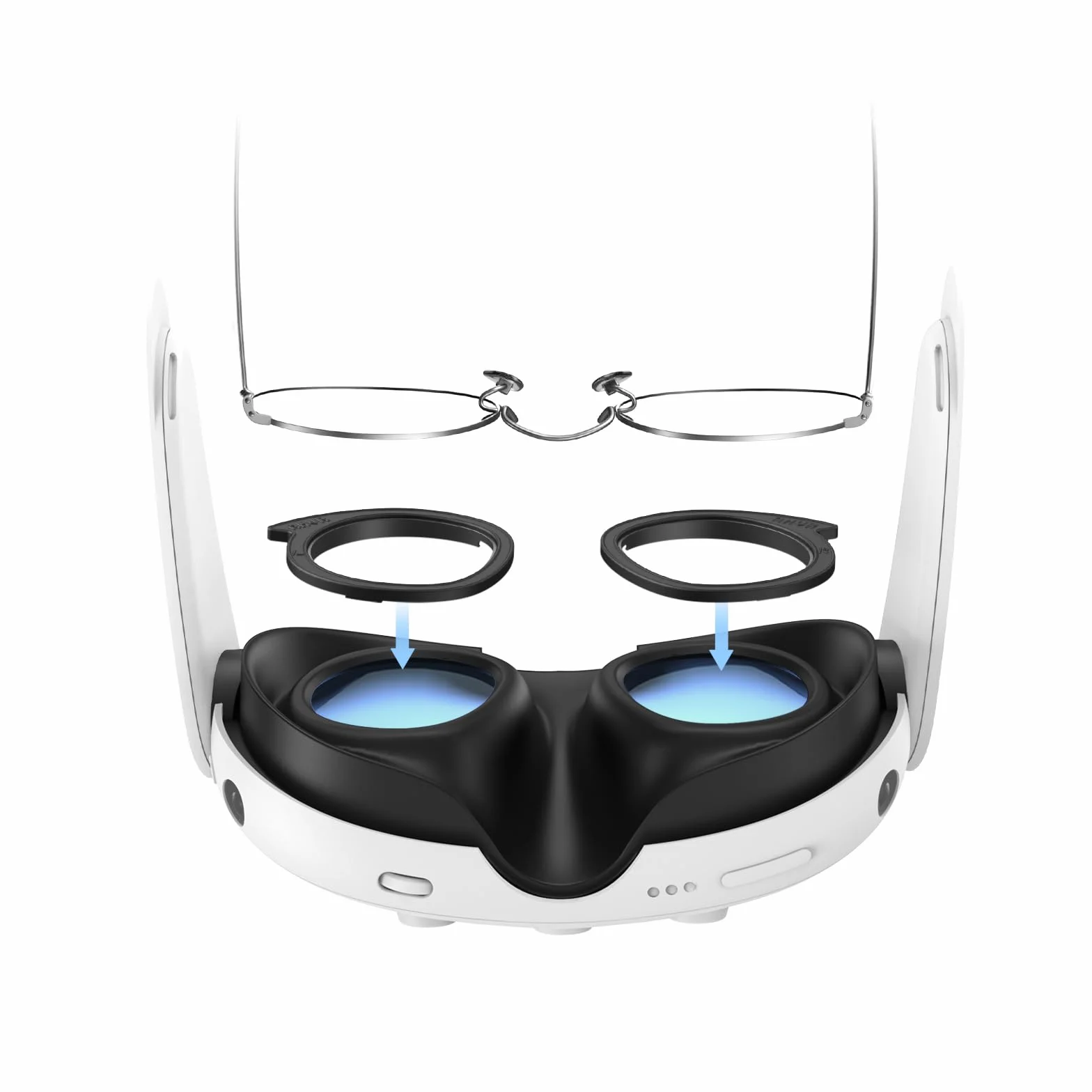 AMVR Zestaw osłon na soczewki do Meta Oculus Quest 3, silikonowe pierścienie ochronne