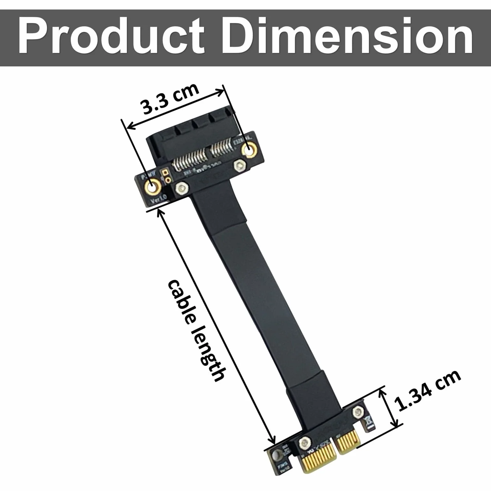 PCIe 3.0 Extension Cable X1 to X1 M to F 180° 15cm P311MF1115