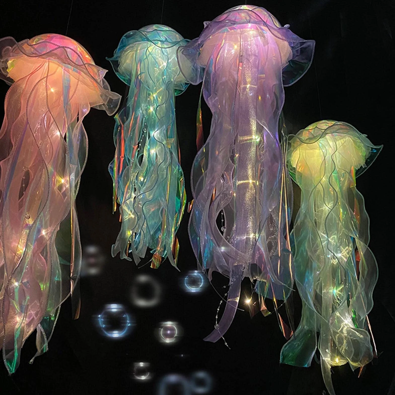 Świecąca lampa meduzy, lampa w kształcie meduzy, lampa LED meduza lampka nocna, wisząca kolorowa fantazyjna lampa meduzy, lampa wisząca i oceaniczna atmosfera dekoracyjna lampa do salonu ogrodu