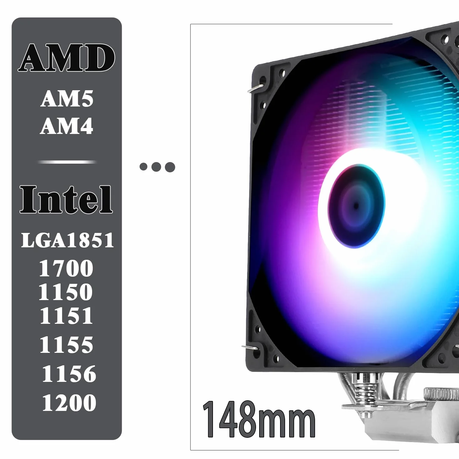 Thermalright Assassin X 120R SE ARGB Chłodnica CPU 120 mm 4 rury cieplne AMD AM5 Intel LGA1851/1700/115x/1200