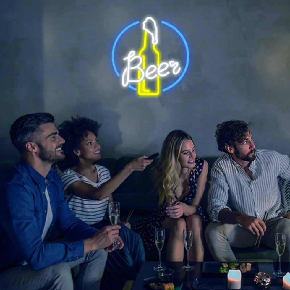 Neon Piwo Neon Znak USB Zasilany Neon Kieliszek do wina w kształcie Neon Pokój Bar Party Showcase Świąteczna dekoracja ścienna Neon