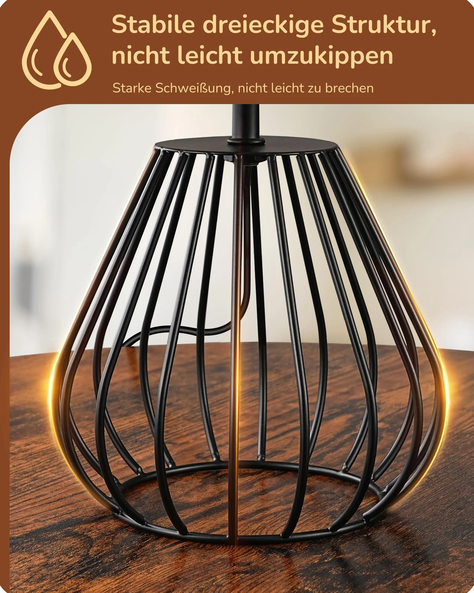 EDISHINE Lampka stołowa do salonu, boho z tkanego płótna papierowego, o wyglądzie metalowej siatki, E14, lampka nocna vintage, 29 cm, z żarówką LED 4 W, czarna
