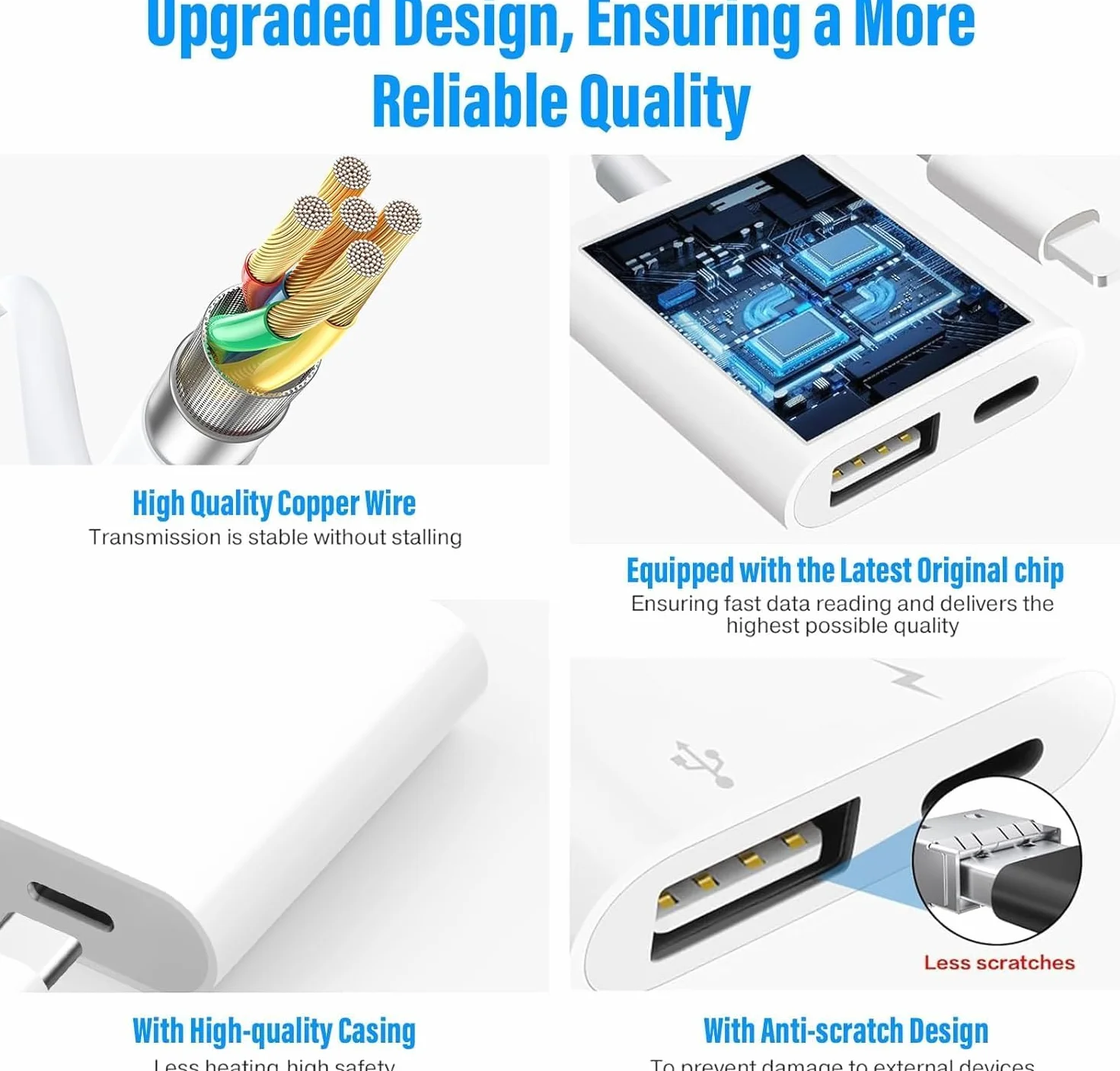 Adapter iPhone USB OTG MFi Lightning męski USB żeński kabel ładujący konwerter OTG pamięć flash czytnik kart mysz klawiatura MIDI kontroler gier