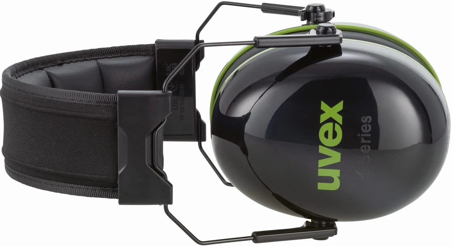 Uvex K10 składane nauszniki – izolacja 30 dB – czarny/zielony