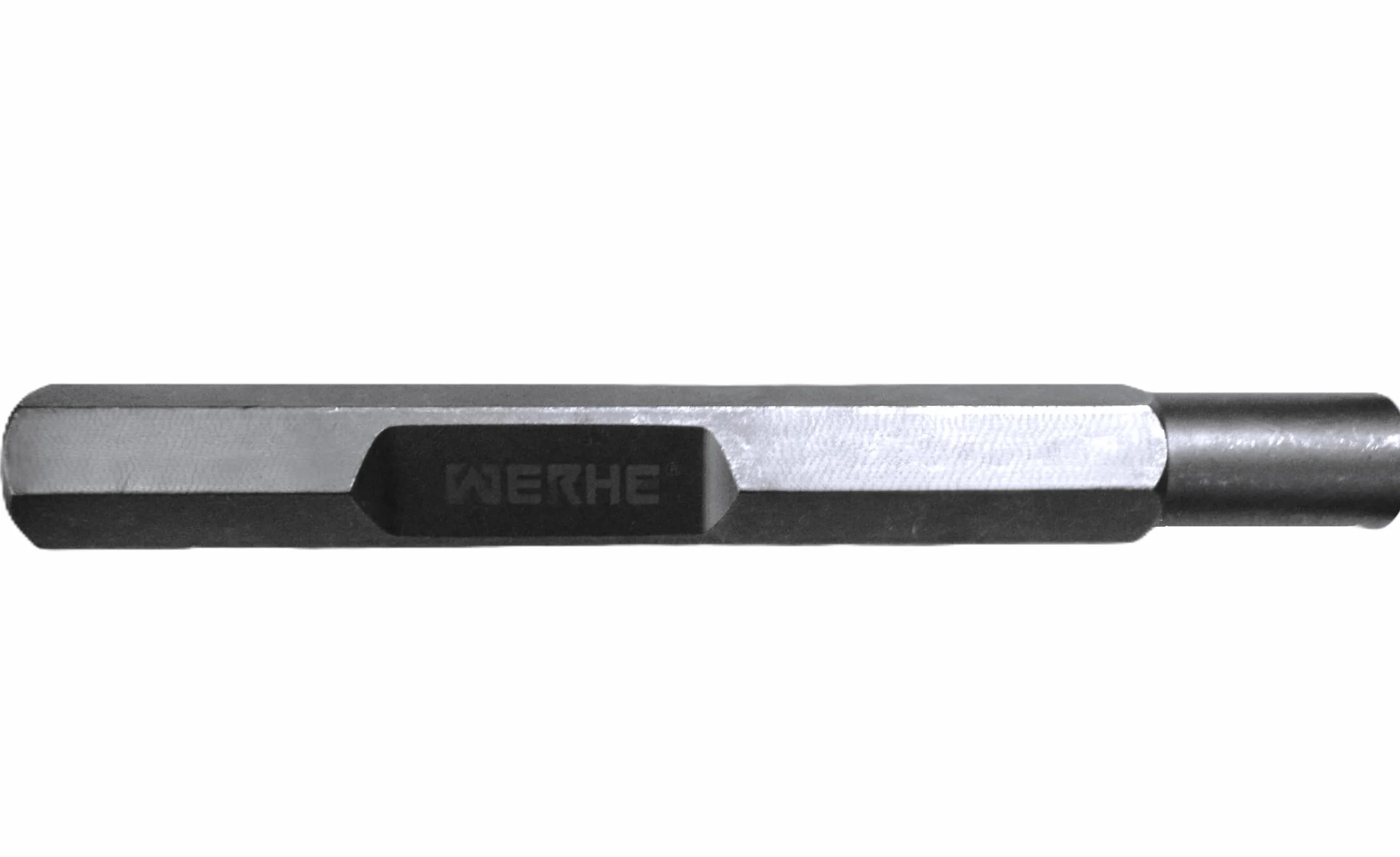 WERHE pobijak do uziomów HEX28, 20,2 mm, do uziomów głębinowych i prętowych | stal chromowo-wanadowa, długość 260 mm, głębokość otworu 40 mm, pasuje do Bosch, Makita, Einhell
