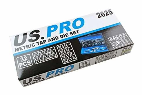 US PRO zestaw metrycznych gwintów i matryc 32 szt. M3-M12 B2625