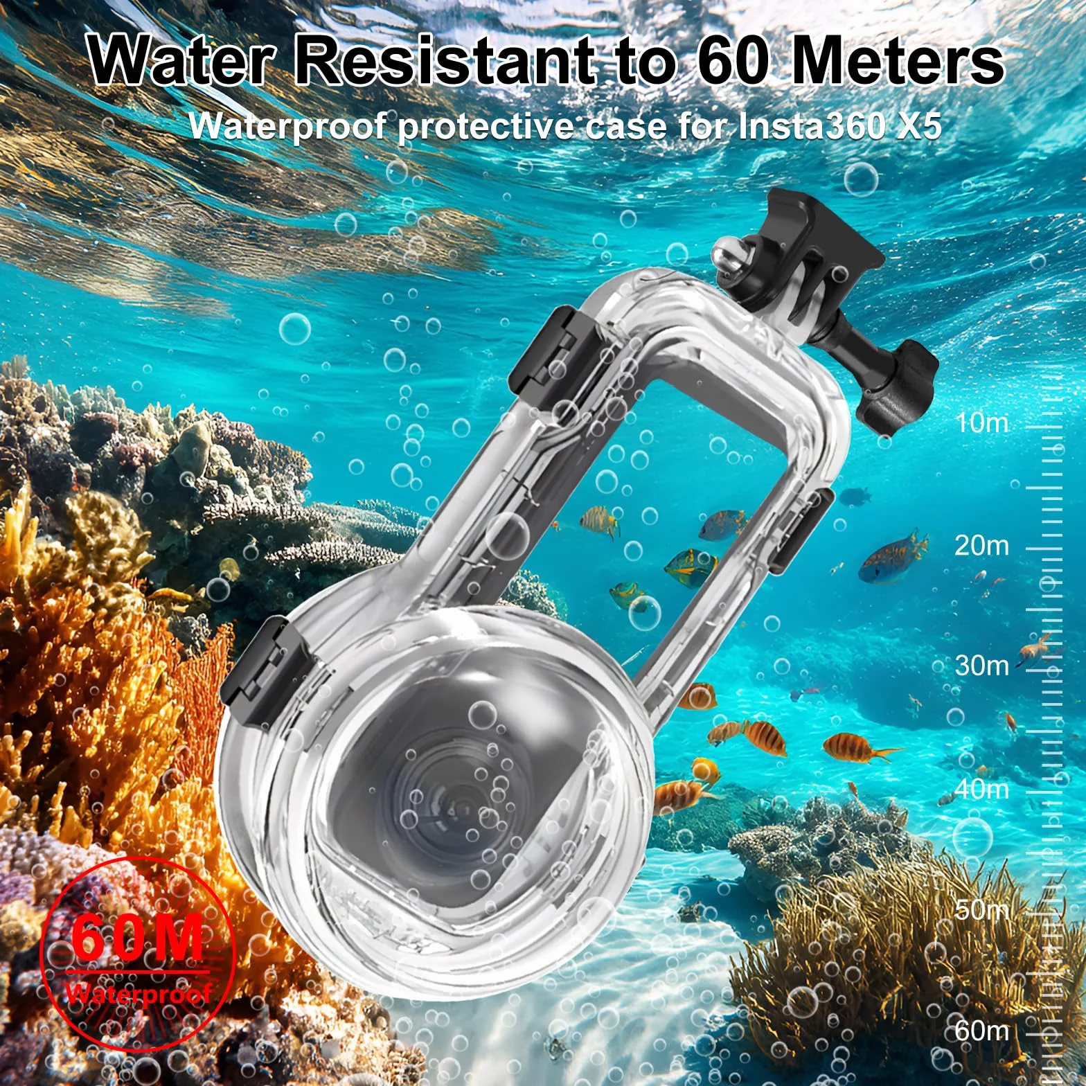PULUZ Wodoodporny futerał do nurkowania dla Insta360 X5, etui ochronne Shell 360 stopni