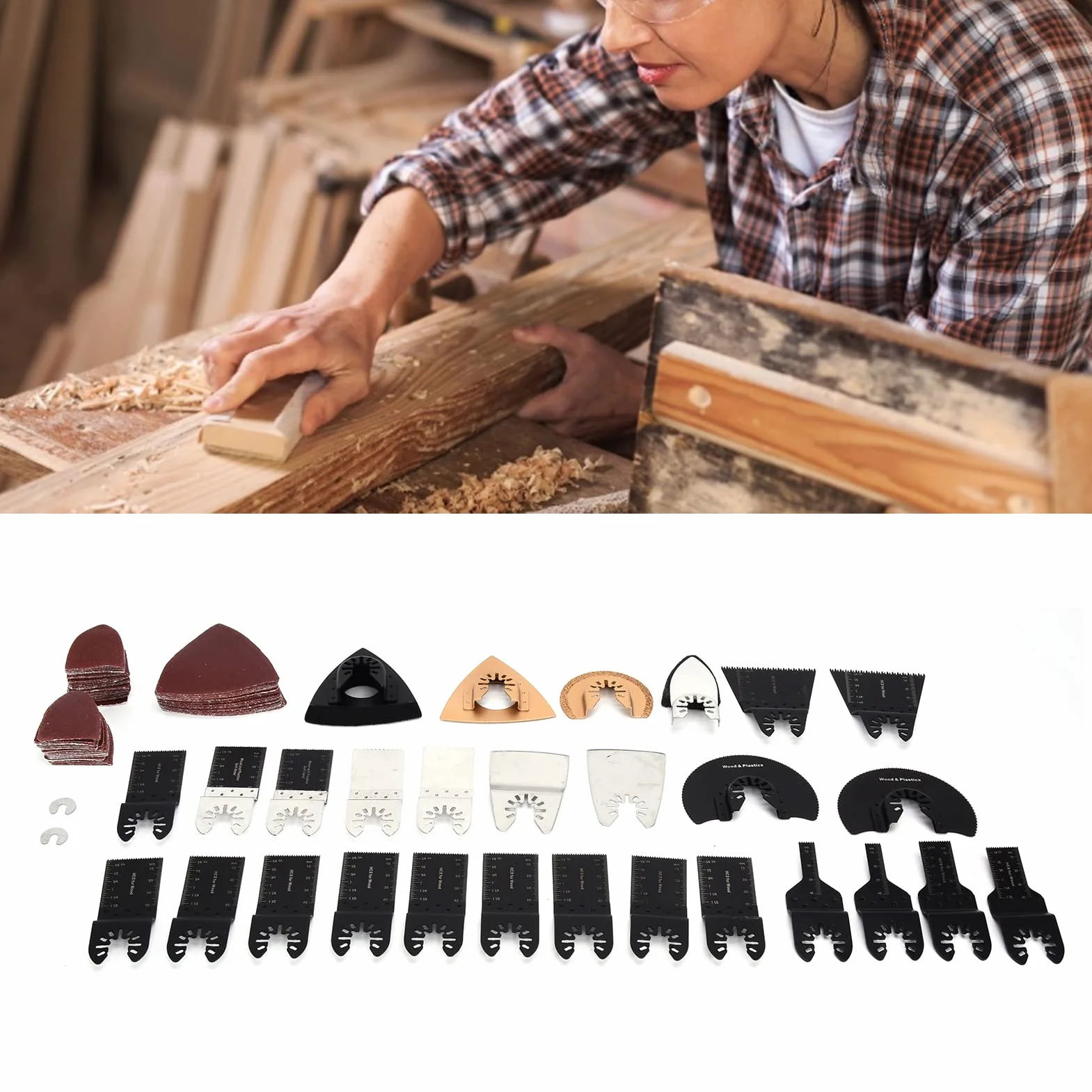 Oscyling Tool Blades Zestaw Wysokie Węglowe Stalowe Oscyling Multitool Blades Zestaw do drewna metalowego
